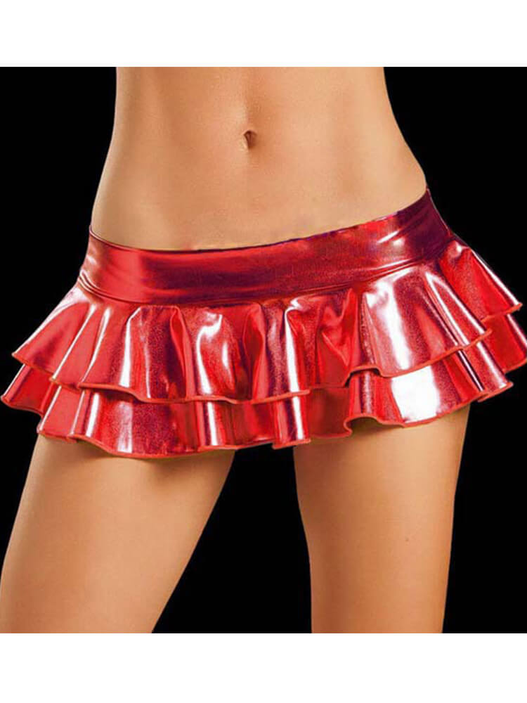 Men's Sexy Shiny Multi-Colored Performance Mini Skirt