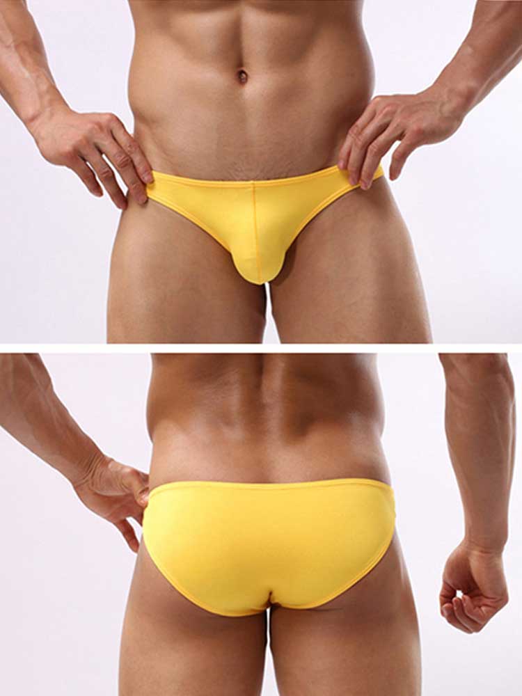 Men's Sexy Low-Rise Tight Quick-Dry Ice Silk Swim Briefs