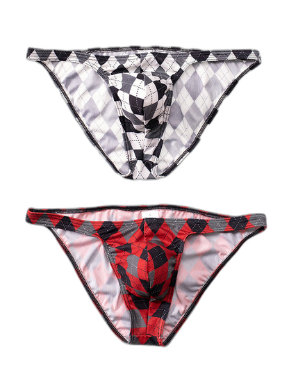 Rhombus Check Pattern Pouch Briefs