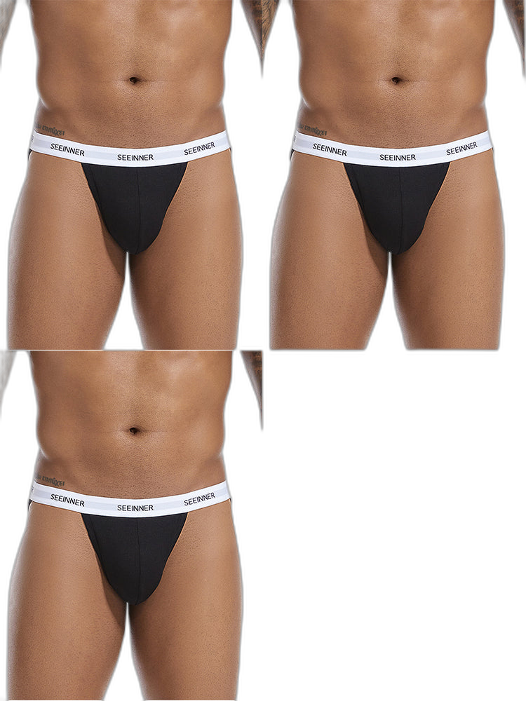 3 Pack Men's Sporty Cut Comfy Waistband Moisture-Wicking Briefs