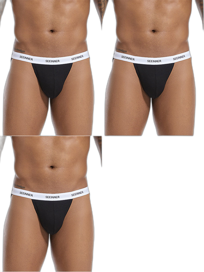 3 Pack Men's Sporty Cut Comfy Waistband Moisture-Wicking Briefs