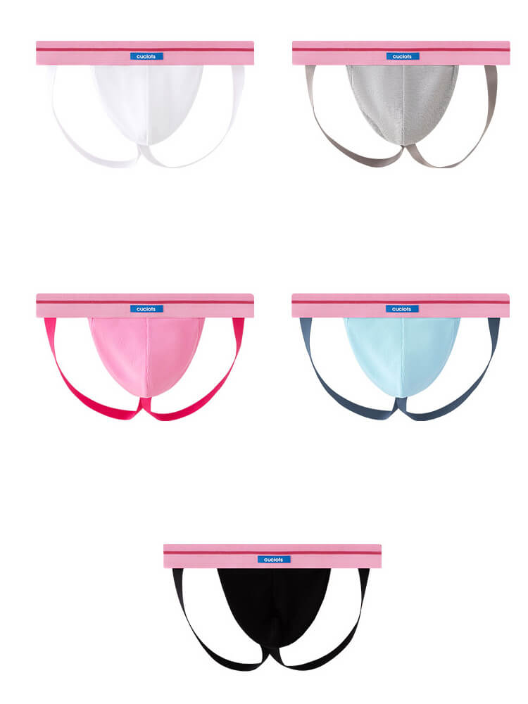 Men's Sexy Pink Hollow Modal Double Thong