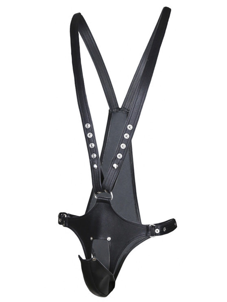 Exposed V-Strap Bodysuit with Large Bulge Pouch