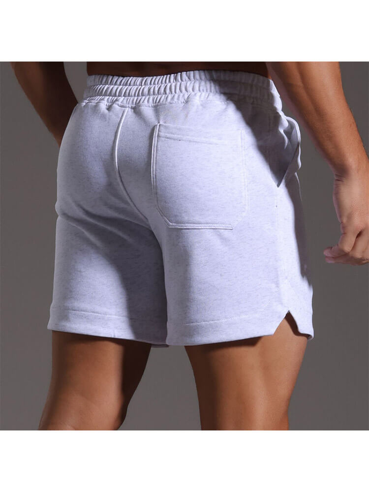 Men's Casual Fitness Running Solid Color Slits Shorts