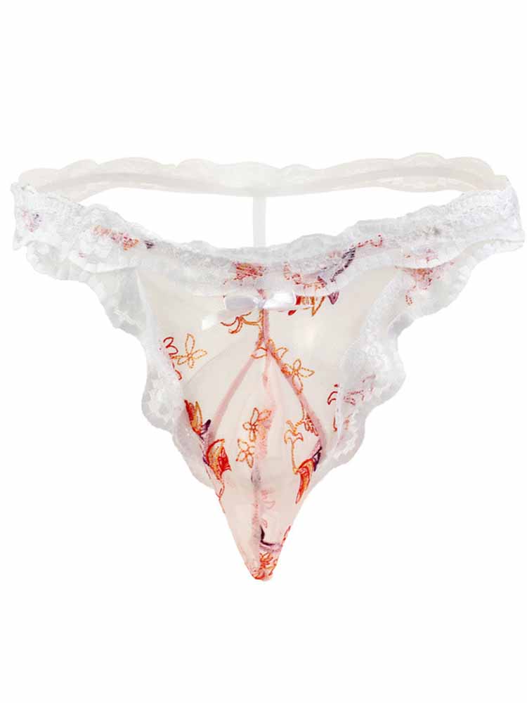 Men's Pink Phoenix Lace Thong