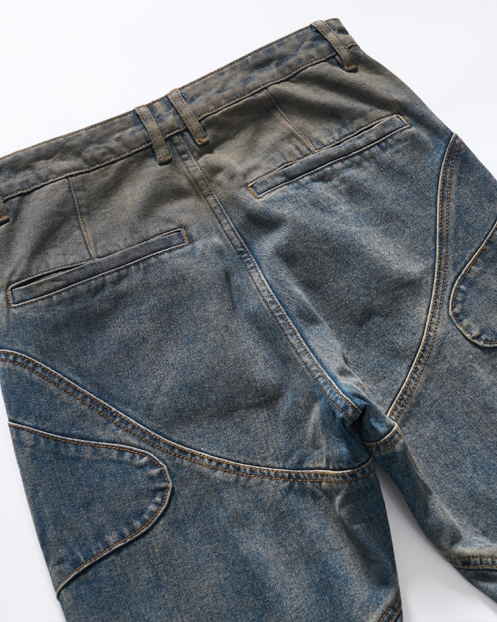 KIIKIO Punk Grommet Panel Flared Jeans
