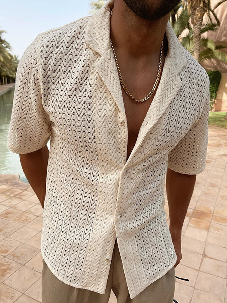 Men's Lace Cutout Shirt