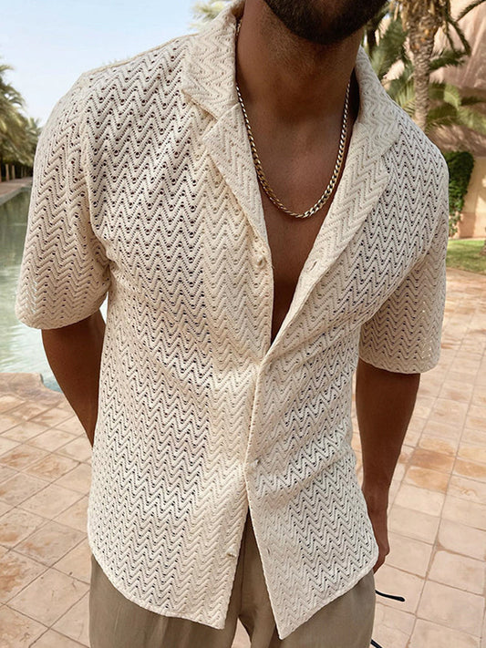 Men's Lace Cutout Shirt