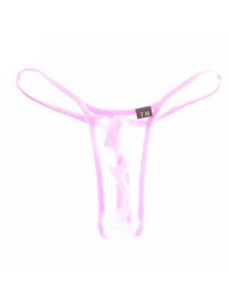 Men's Sexy Thin Solid Color Elastic Thong