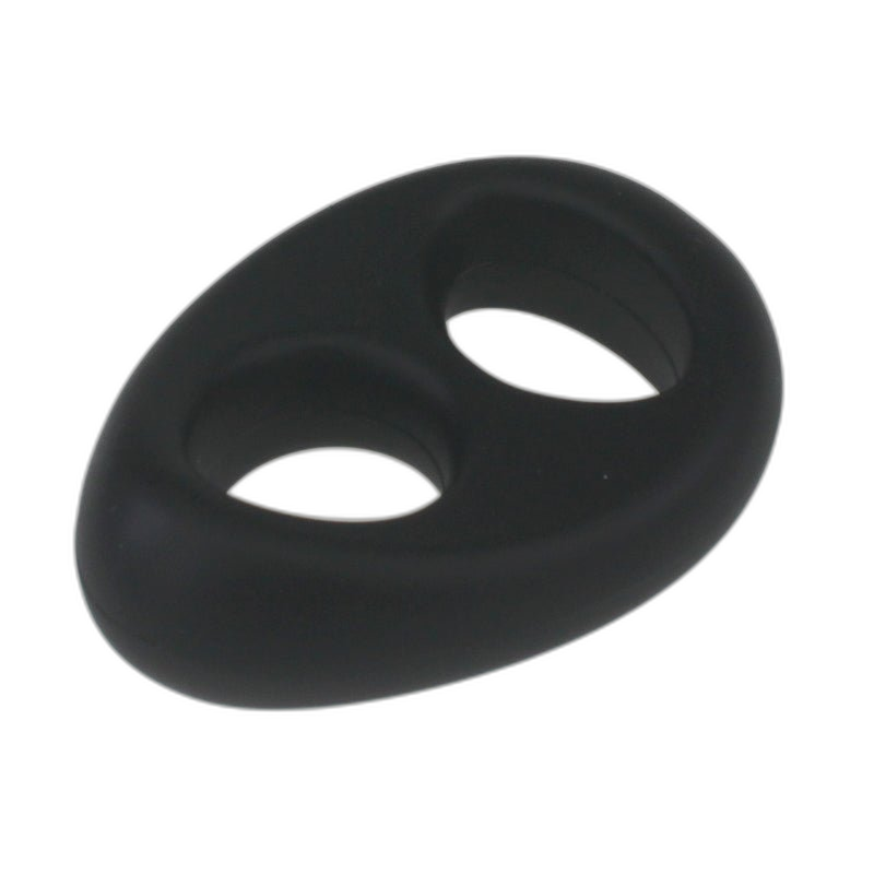 ruff GEAR Liquid Silicone Duo Cock and Ball Ring Black