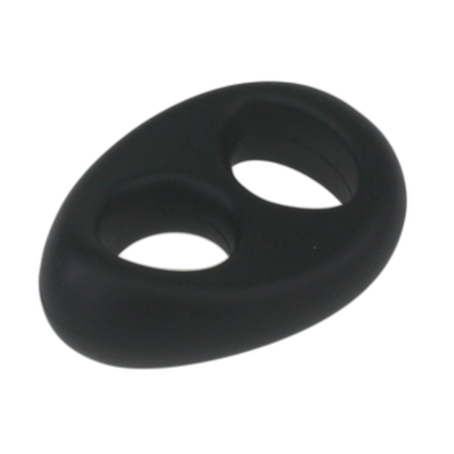 ruff GEAR Liquid Silicone Duo Cock and Ball Ring Black