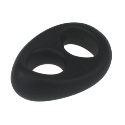 ruff GEAR Liquid Silicone Duo Cock and Ball Ring Black