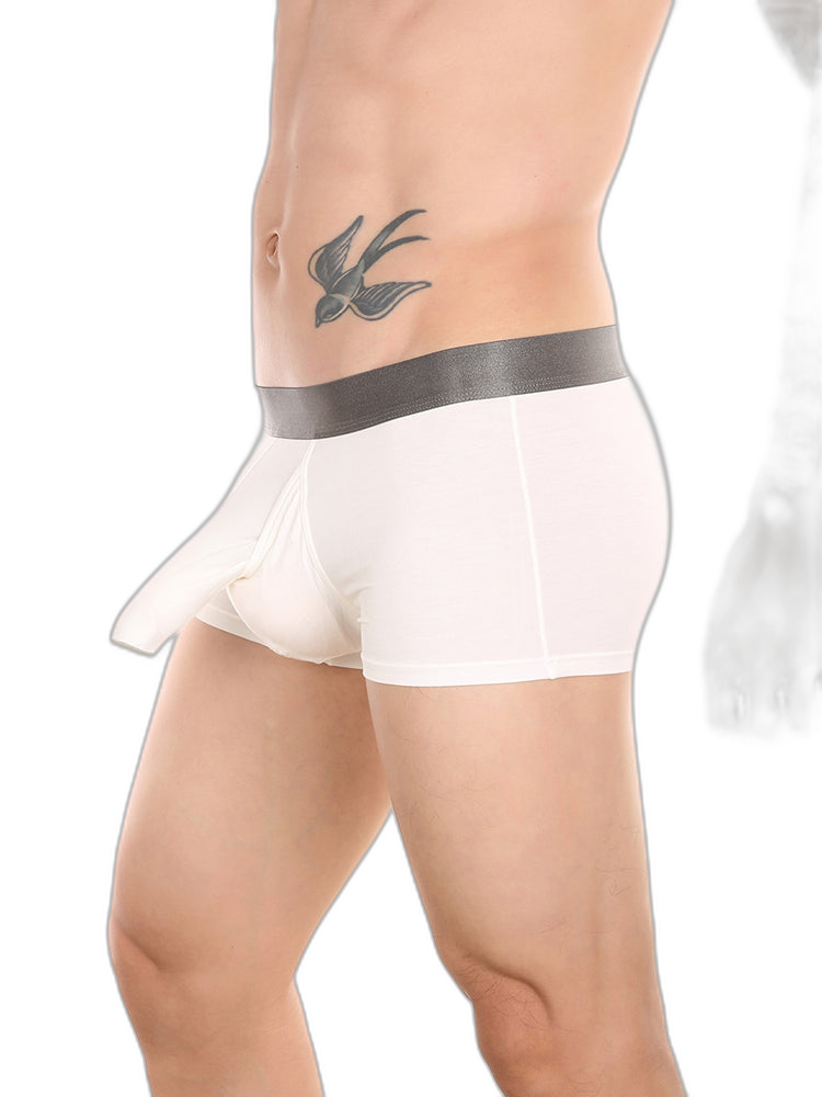 Men’s Dual Ball Pouch Trunks With Fly Front