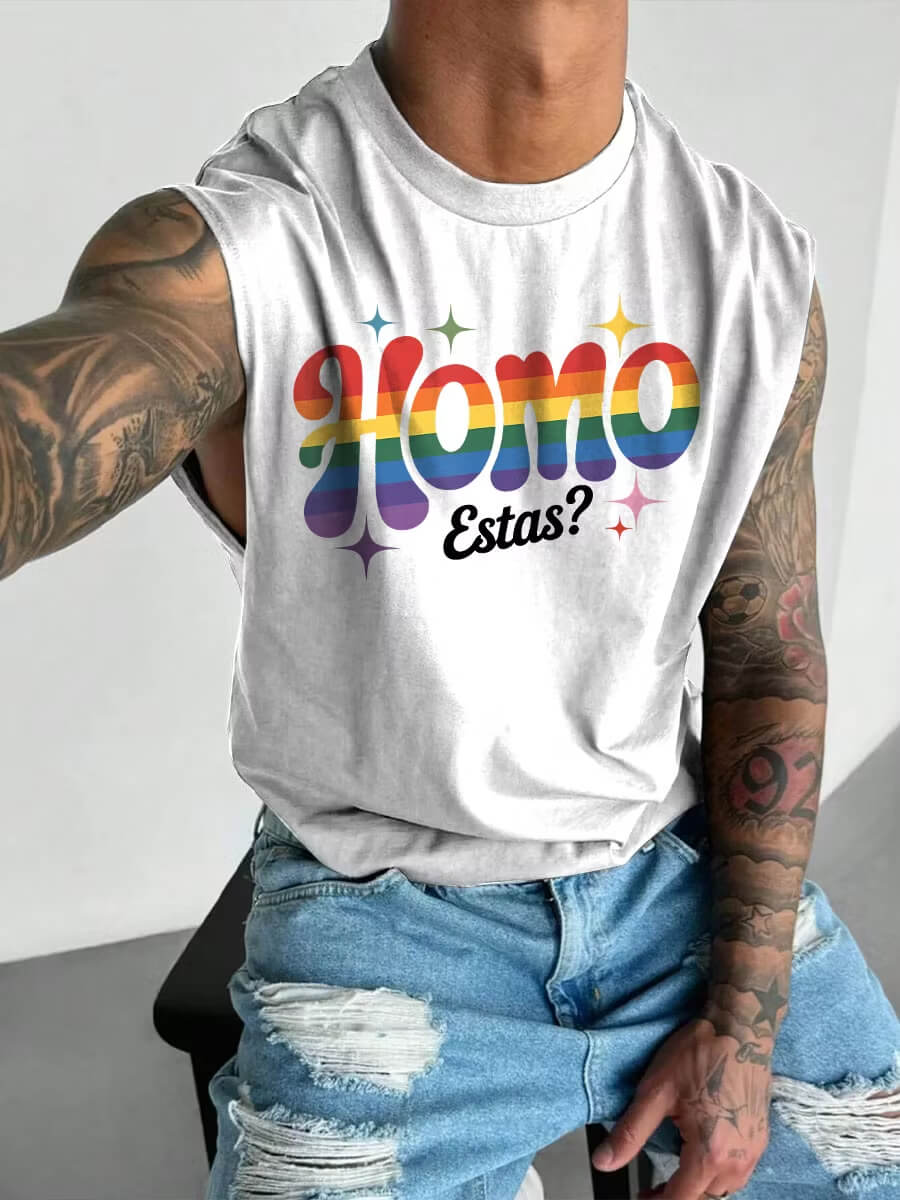 Men's LGBT Homo Estas Gay Pride Wide Shoulder Vest