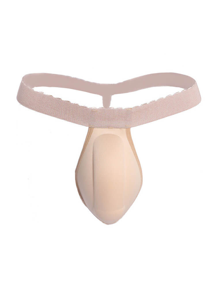 Men's Sexy Low-Rise 3D Sponge Cup Revealing Thong