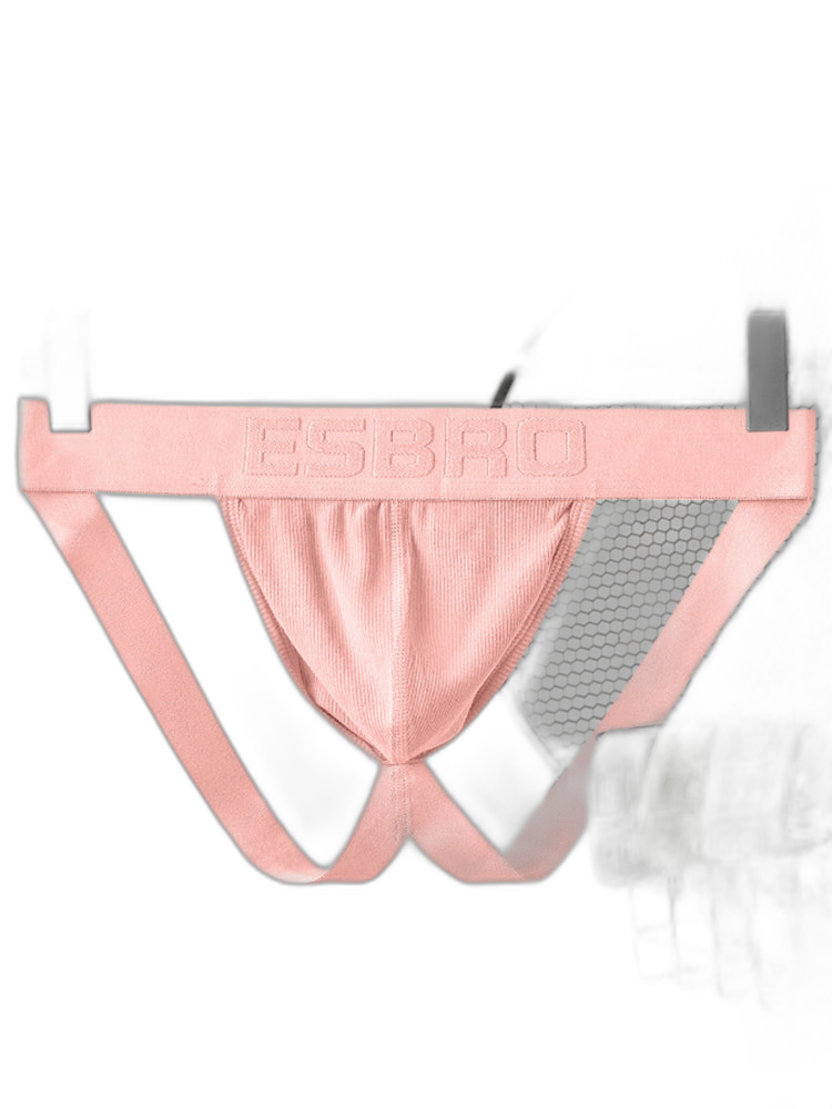 2 Pack Men's Ribbed U-Pouch Sexy Jockstrap