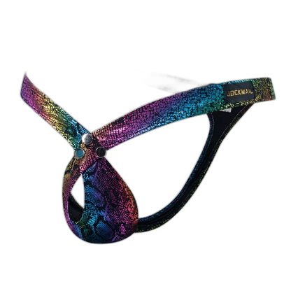 Jockmail Snake-Print Thong Bikini