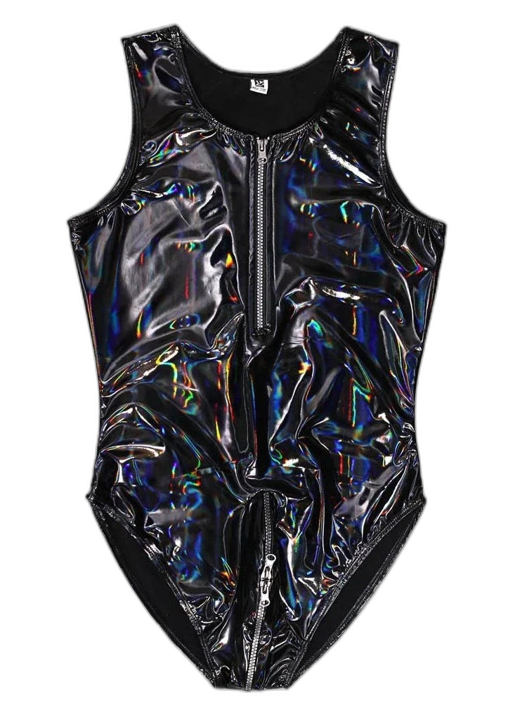 Men's Sexy Latex Corset Bodysuit Outfit