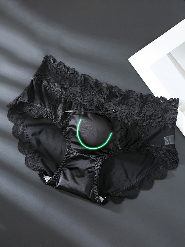 Men's High-Waisted Lace-Trim U-Pouch Briefs