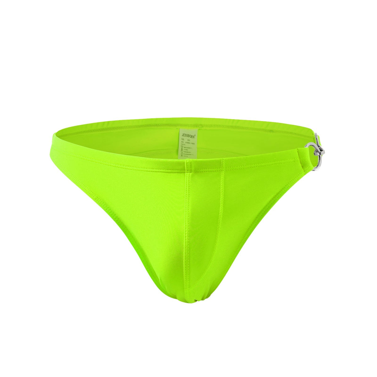 Men's Low Rise Metal Buckle Swim Bikini- Rose Red