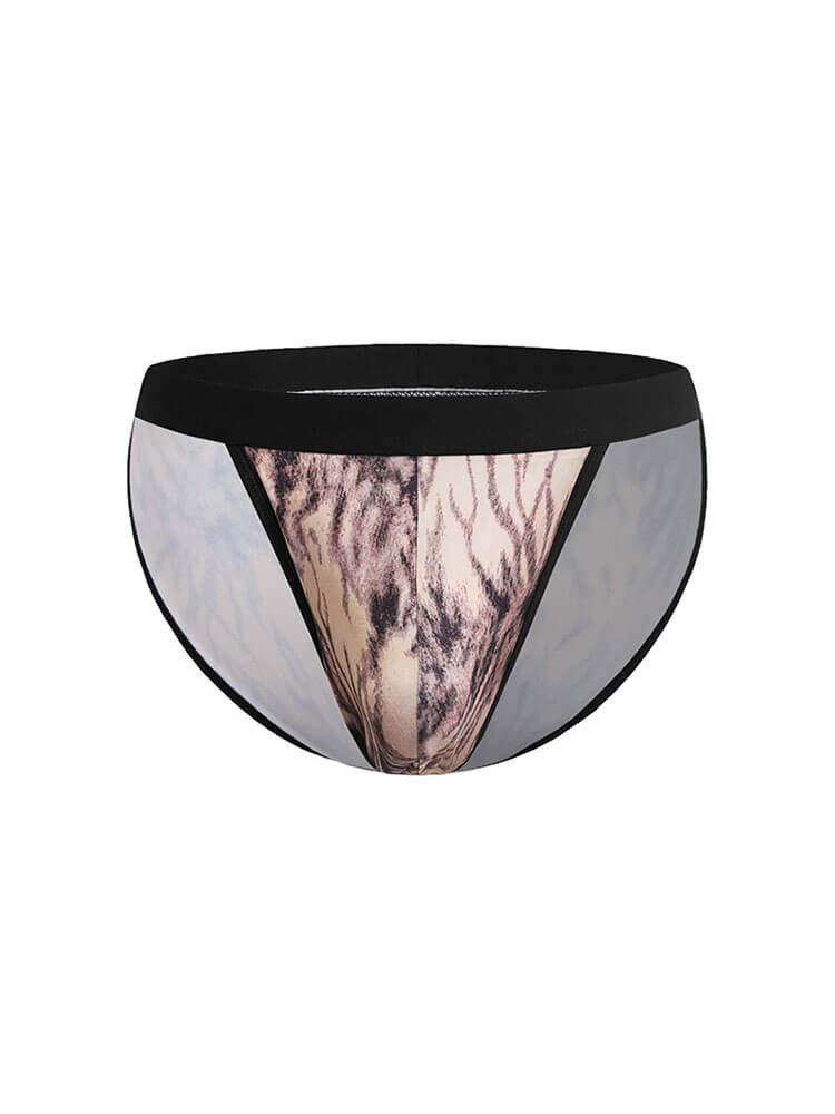 Men's Sexy Wild Tiger Print Breathable Briefs