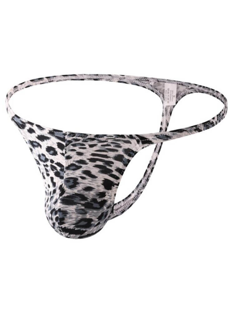 Men's Sexy Leopard Print Low-Rise Thin Strap Thong
