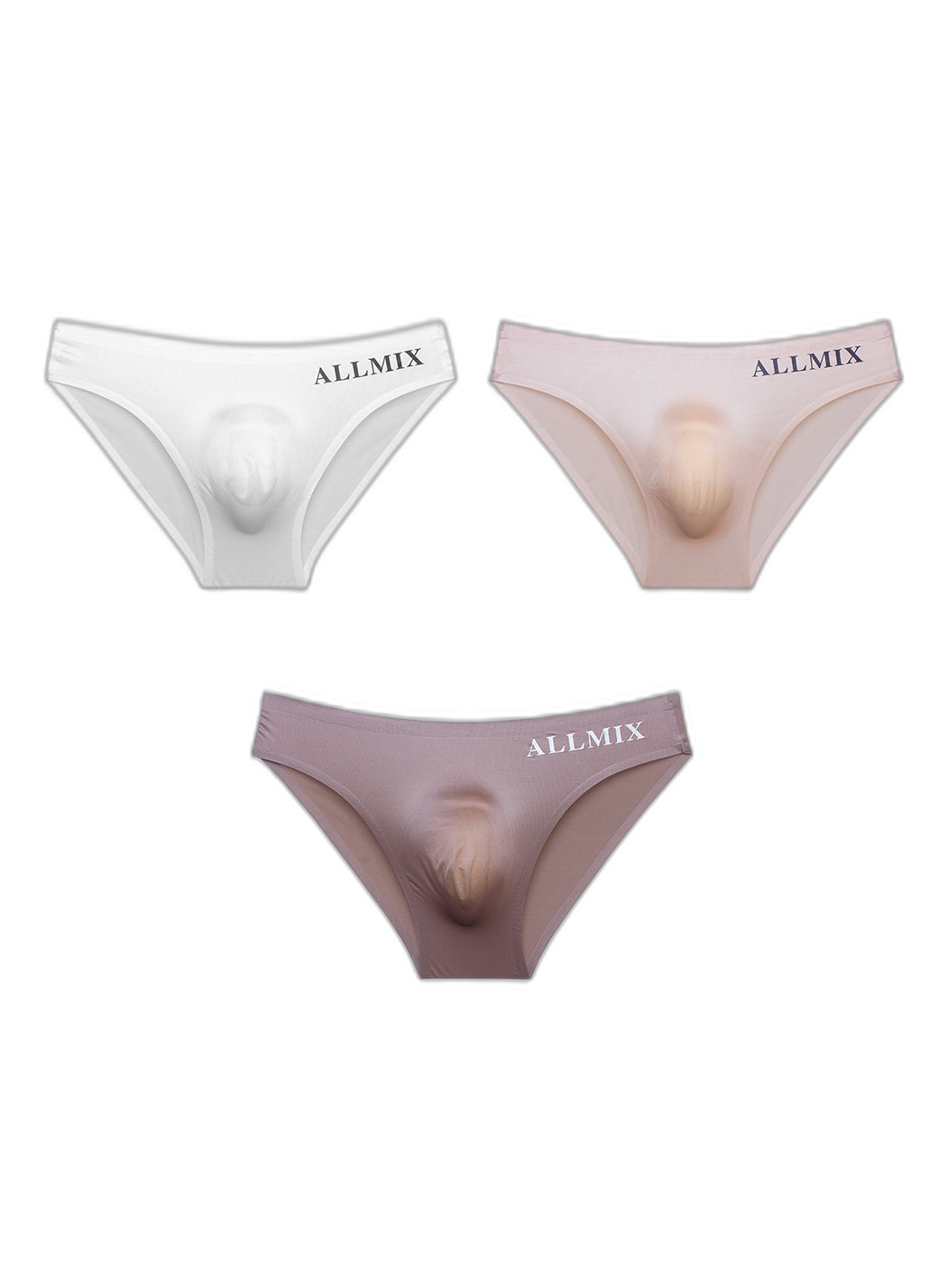 3 Pack ALLMIX Men's Sport Seamless Pouch Briefs