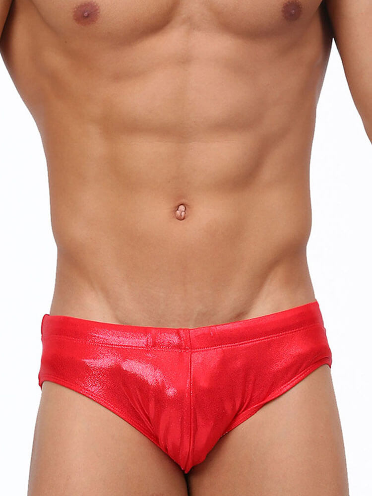Men's Sexy Shiny Low-Rise Quick-Drying Swim Briefs