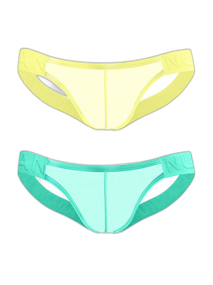 2 Pack Men's Sheer No-Waistband Jockstrap with Textured Pattern