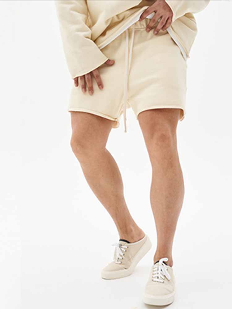 Men's Washed Raw Edge Loose Solid Color Shorts