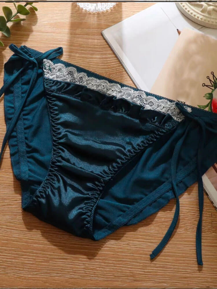 Men's Sexy Lace-Up Low Waist Lace Briefs