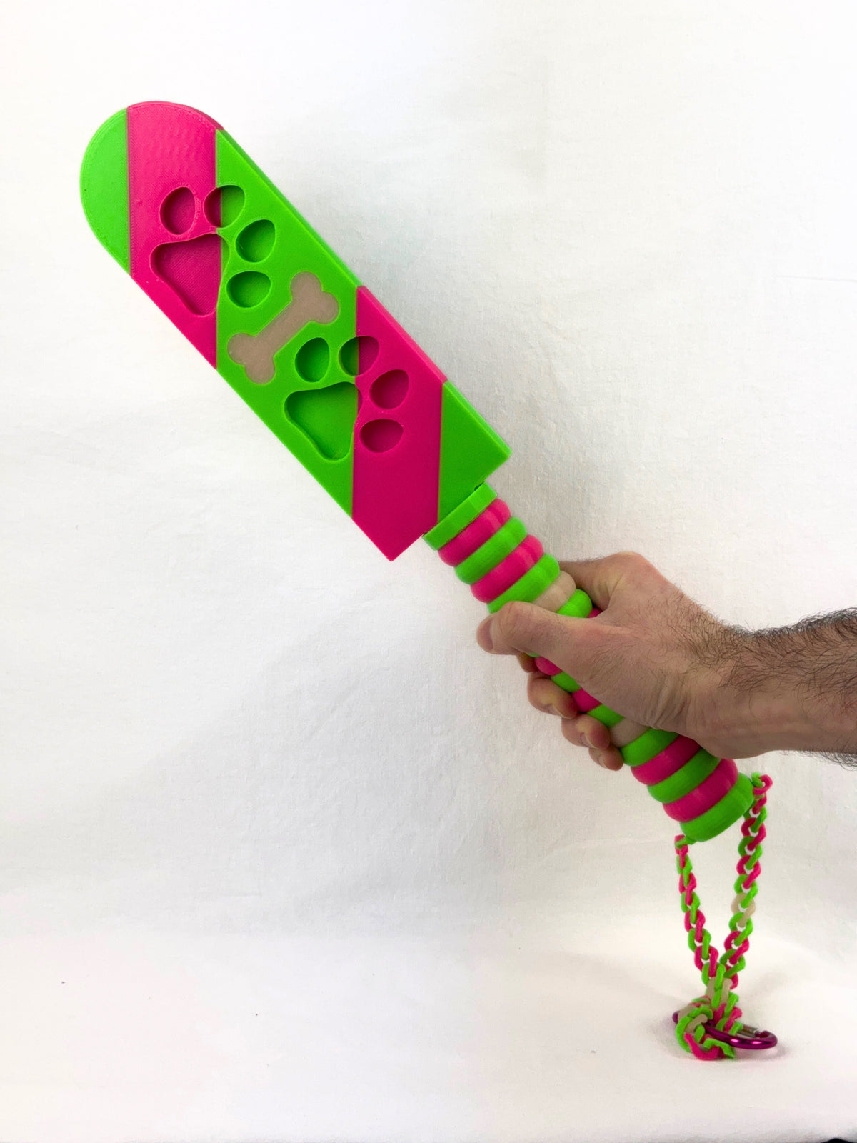 🐾 Puppy Pride Striped Paw Print BDSM Paddle – Flexible Impact Toy
