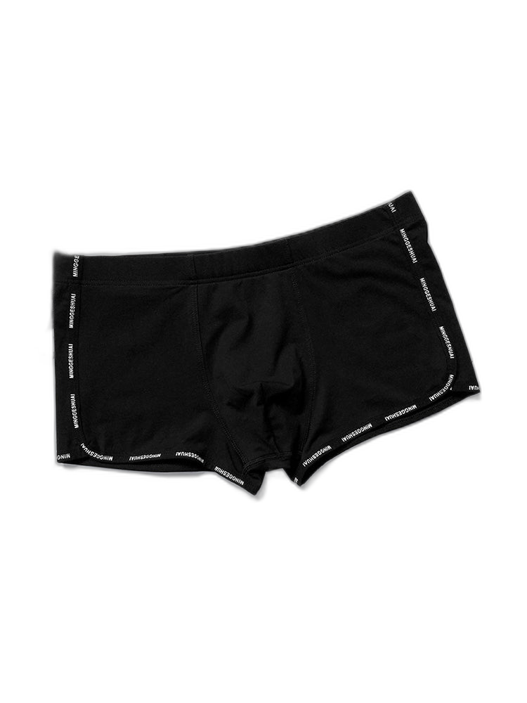 Men’s Letter Trim Applique Cotton Trunks