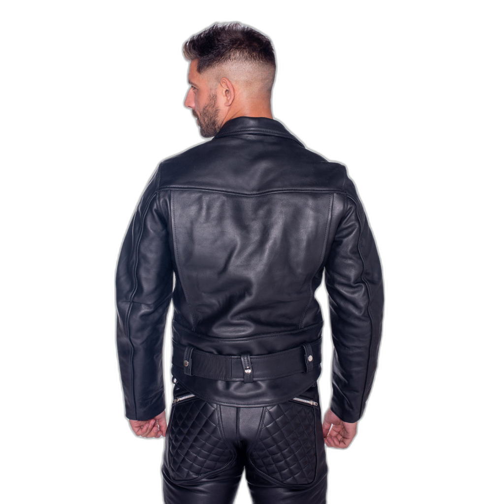 Prowler RED Leather Police Jacket Black