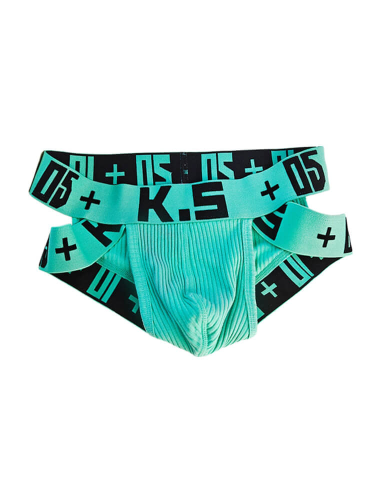 Men's Sexy High-Cut Ribbed Cotton Athletic Briefs