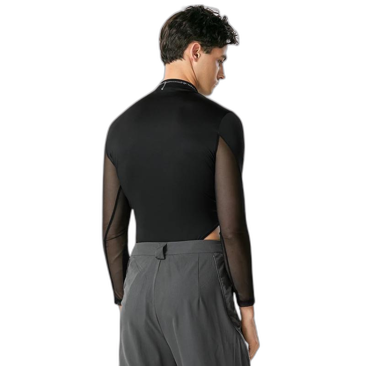 Turtleneck Long Sleeve Mesh Bodysuit