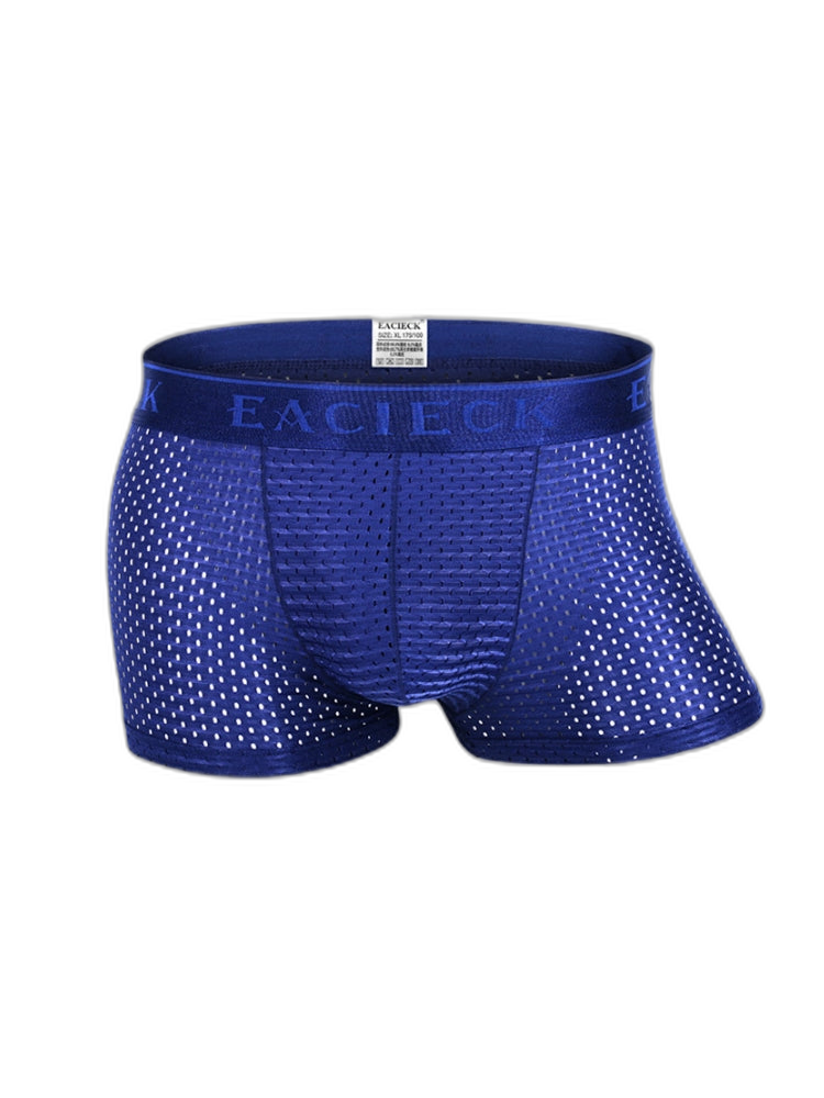 Men's Mesh Thin Ice Silk High-Stretch Comfy Waistband Trunks