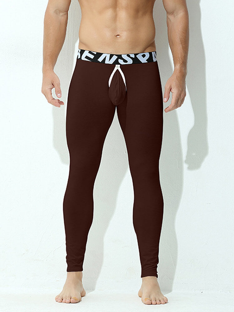 Men's Lettered Belt Elastic Tight Thin Leggings