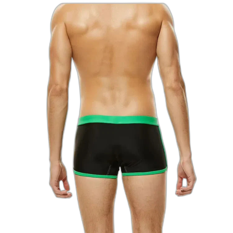 Oversized Nylon Boxer Swim Trunks