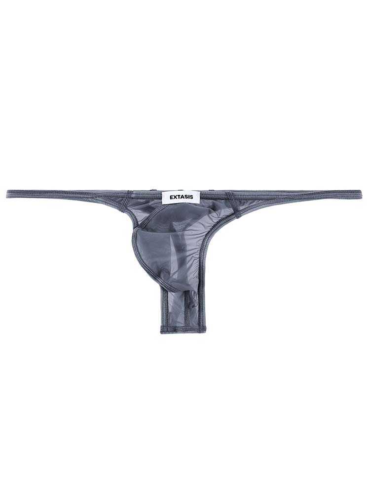 Men's Sexy Ultra-Thin See-Through Solid Color Thong