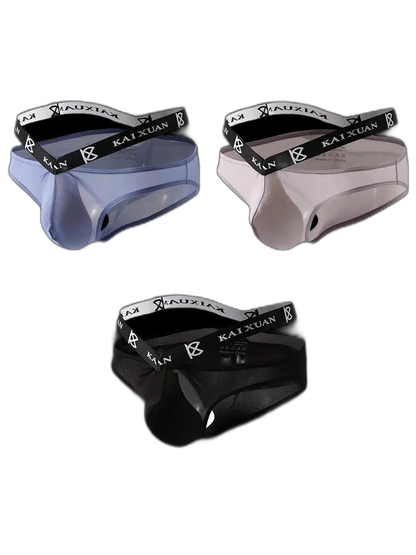 3 Pack Dual Waistband Mesh Stretch Briefs