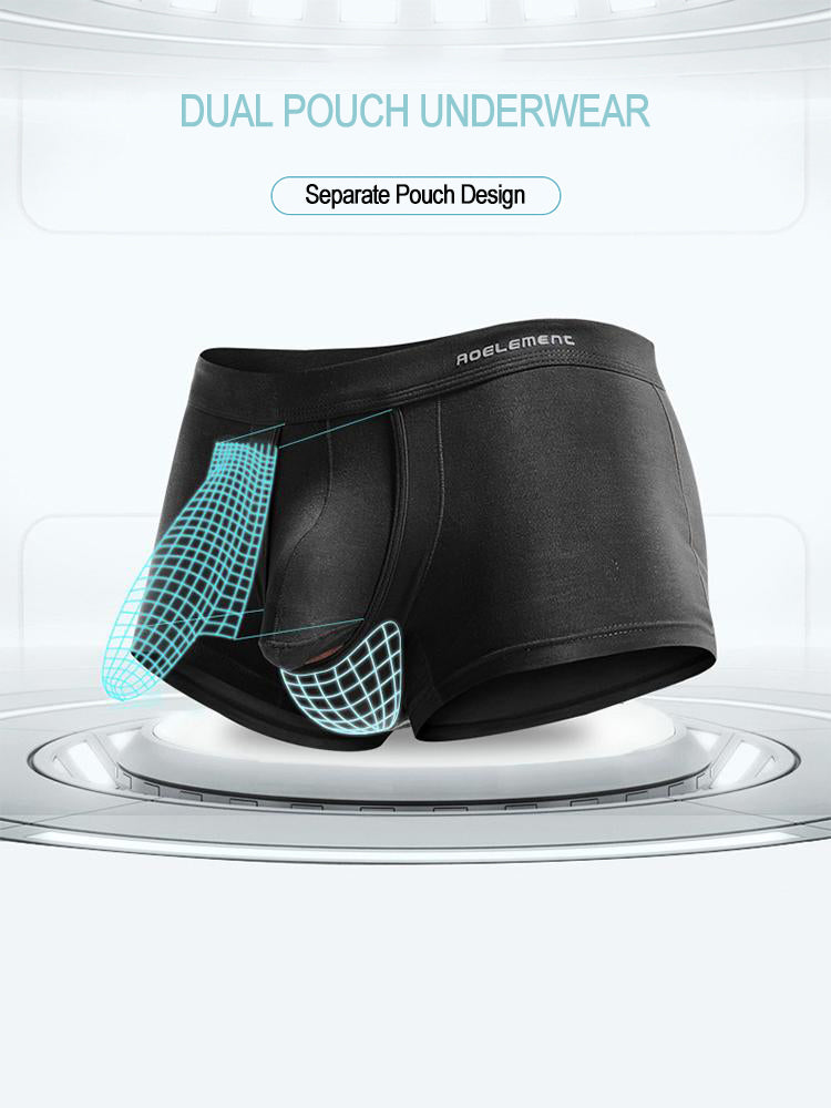 Men's Double Pouch Underwear Separate Pouch Modal Trunks