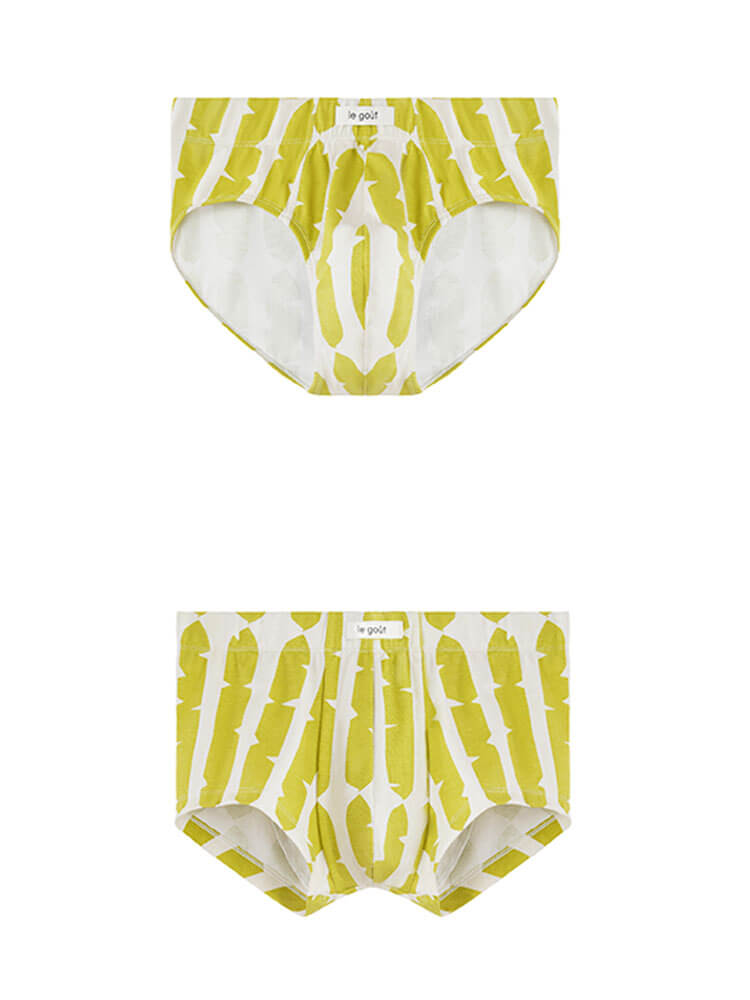 Men's Plant Printed Breathable Cotton Vacation Briefs