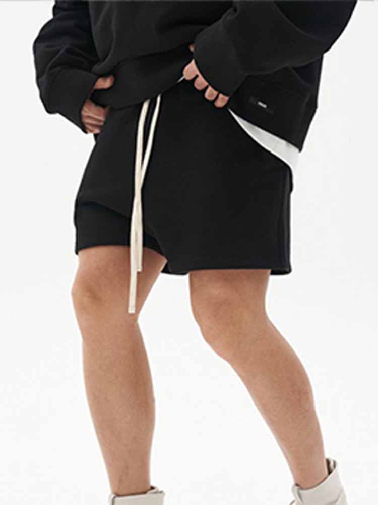 Men's Washed Raw Edge Loose Solid Color Shorts