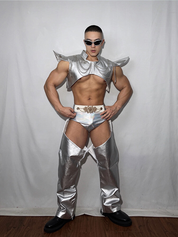 Men's Metallic Armor Performance Costume Set