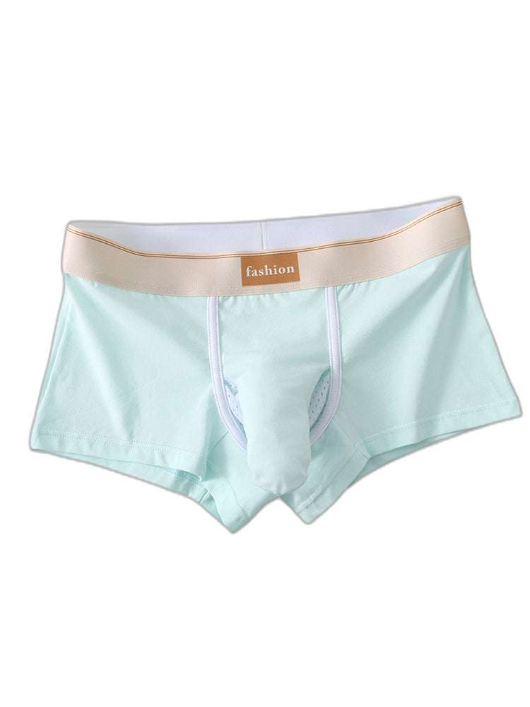 3 Pack Men's Elephant Trunk Separate Cotton Sexy Mid-Rise Solid Color Trunks