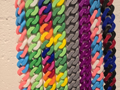 Stretchy 3D Printed Cuban Chain Loop Necklace – Colorful, Customizable, Durable & Stylish