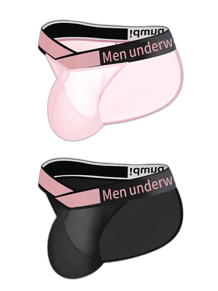2 Pack Men’s Sexy Bikini with See-through Pouch