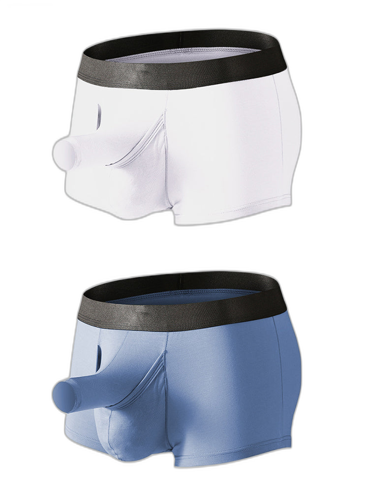Men’s Dual Ball Pouch Trunks With Fly Front