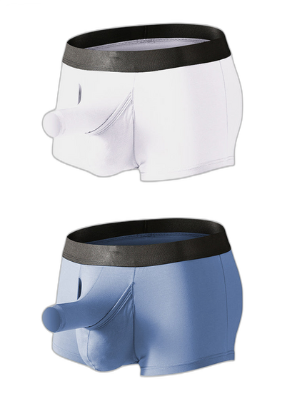 Men’s Dual Ball Pouch Trunks With Fly Front